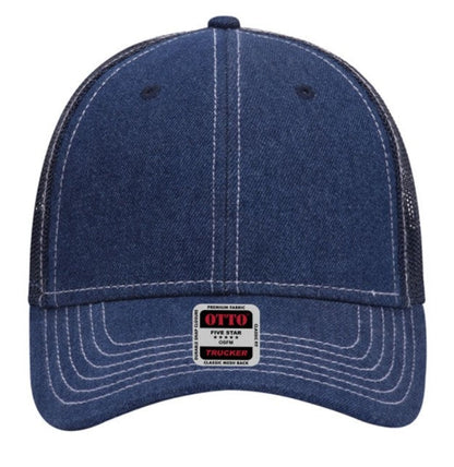 Otto Washed Denim Low Profile Pro Style Mesh Back