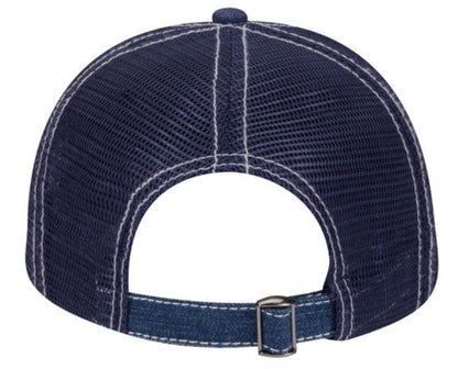 Otto Washed Denim Low Profile Pro Style Mesh Back