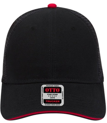 Otto Brushed Bull Denim Sandwich Visor Low Profile Pro Style Mesh Back