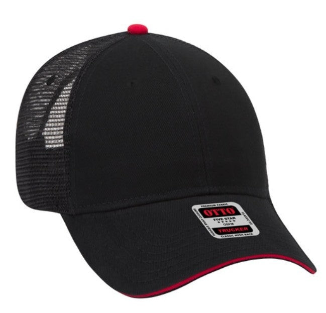 Otto Brushed Bull Denim Sandwich Visor Low Profile Pro Style Mesh Back