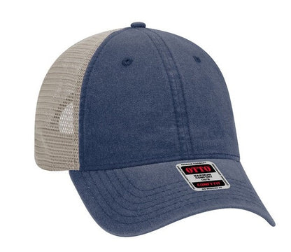 Otto 6 Panel Relaxed Low Pro Washed Pigment Dyed Cotton Twill Soft Mesh Back