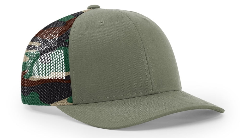 Richardson 6 Panel Trucker Printed Camo Mesh Back