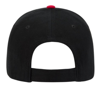 OTTO Cap 6 Panel Low Profile Baseball Cap Brushed Bull Denim Sandwich Visor