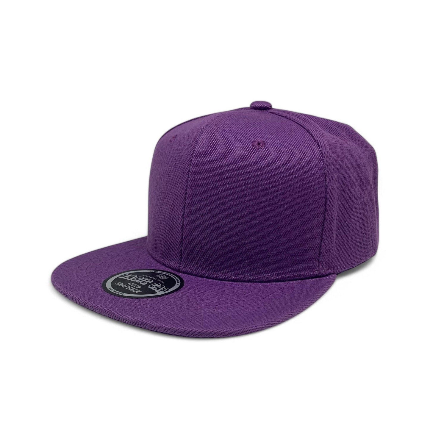 Basic Cap Plain Poly Snapback Hat 8002