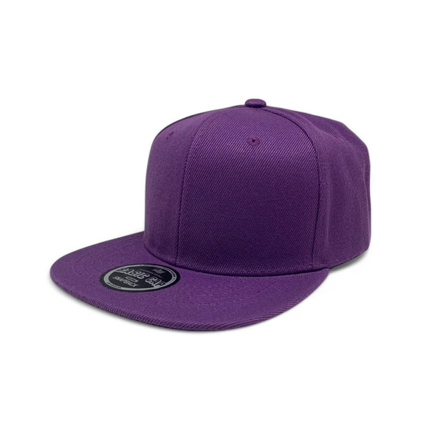 Basic Cap Plain Poly Snapback Hat 8002 - PURPLE