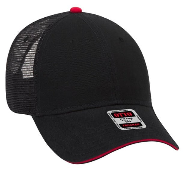 Otto Brushed Bull Denim Sandwich Visor Low Profile Pro Style Mesh Back 84-482