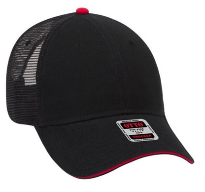 Otto Brushed Bull Denim Sandwich Visor Low Profile Pro Style Mesh Back 84-482