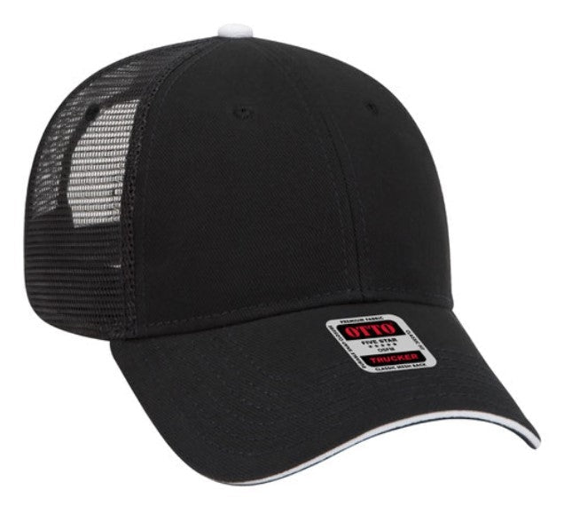 Otto Brushed Bull Denim Sandwich Visor Low Profile Pro Style Mesh Back 84-482