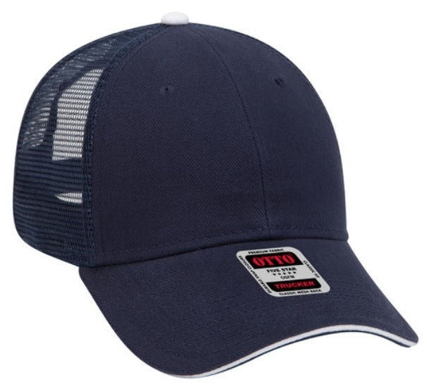 Otto Brushed Bull Denim Sandwich Visor Low Profile Pro Style Mesh Back 84-482
