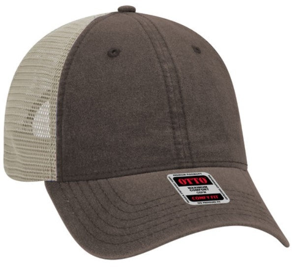 Otto 6 Panel Relaxed Low Pro Washed Pigment Dyed Cotton Twill Soft Mesh Back 121-1202