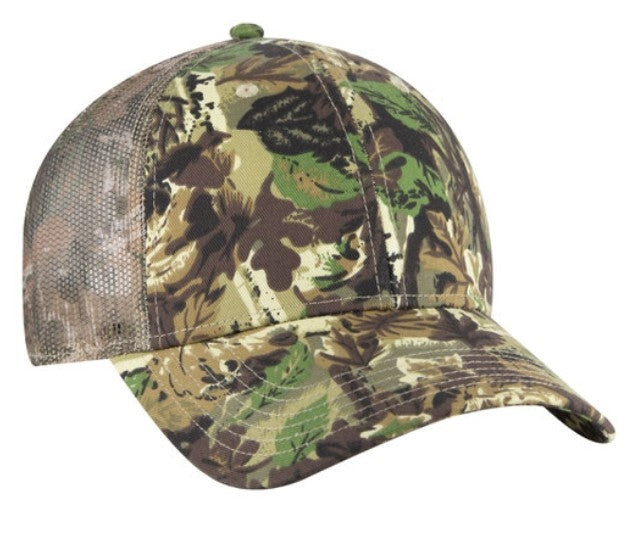 OTTO Cap Camo 6 Panel Low Profile Trucker Mesh 105-1247