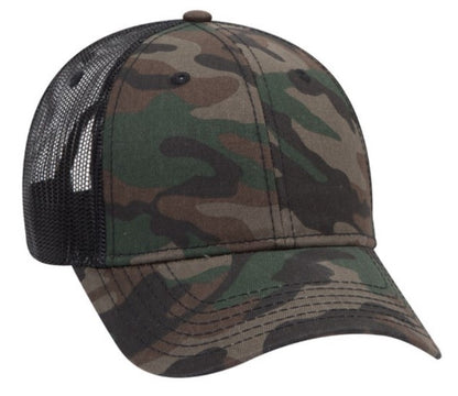 OTTO Cap Camo 6 Panel Low Profile Trucker Mesh 105-1247