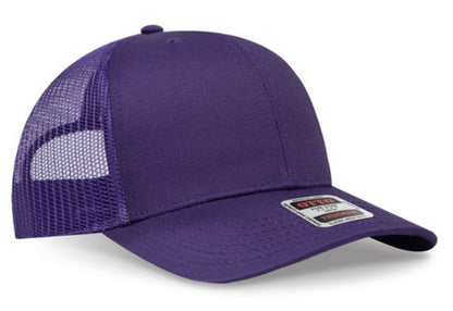 OTTO Cap 6 Panel Adult and Youth Poly Cotton Mid Profile Mesh Back Trucker Hat 112-1