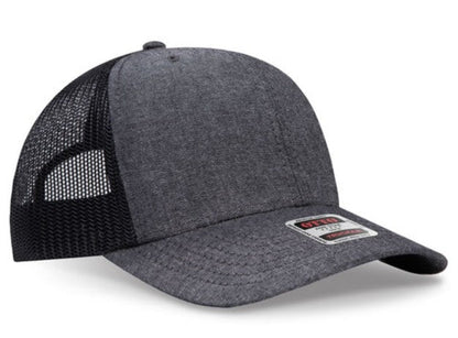 OTTO Cap 6 Panel Adult and Youth Poly Cotton Mid Profile Mesh Back Trucker Hat 112-1