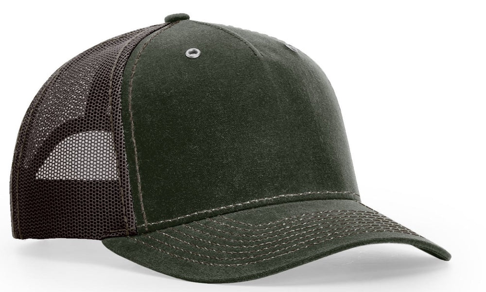 Richardson Hawthorne Workwear Waxed Cotton Trucker Mesh Hat 112WH