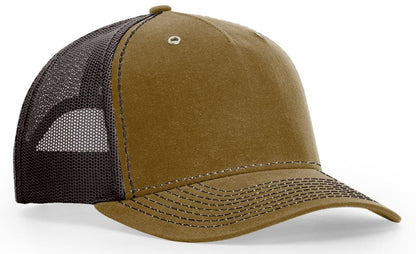 Richardson Hawthorne Workwear Waxed Cotton Trucker Mesh Hat 112WH