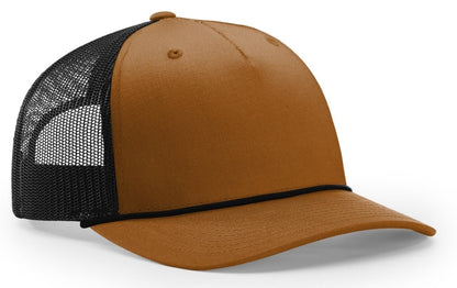 Richardson Seamless 5 Panel Roped Front Trucker Mesh Back Hat  112FPR