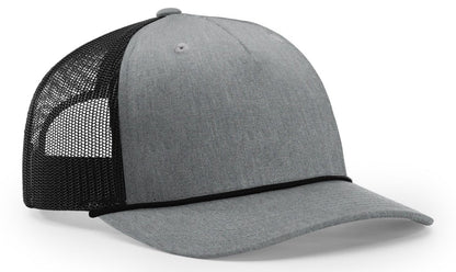 Richardson Seamless 5 Panel Roped Front Trucker Mesh Back Hat  112FPR