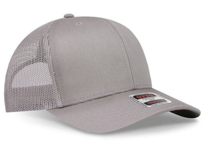 OTTO Cap 6 Panel Adult and Youth Poly Cotton Mid Profile Mesh Back Trucker Hat 112-1