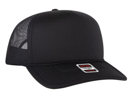OTTO Cap 5 Panel High Crown Polyester Foam Front Mesh Back Trucker Hat 3932-1
