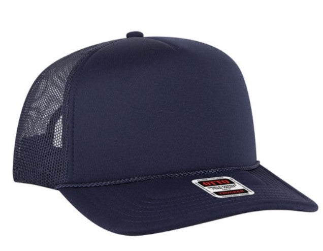 OTTO Cap 5 Panel High Crown Polyester Foam Front Mesh Back Trucker Hat 3932-1
