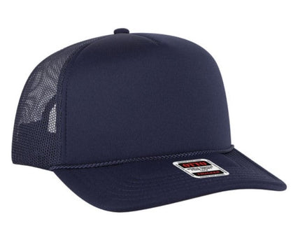 OTTO Cap 5 Panel High Crown Polyester Foam Front Mesh Back Trucker Hat 3932-1