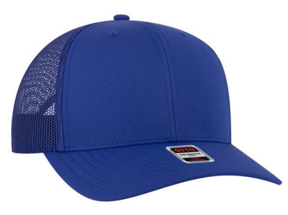 OTTO 6 Panel Mid Profile Polyester Pongee Front Mesh Back Trucker Hat 112-3
