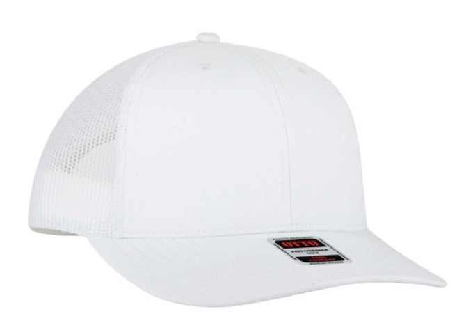 OTTO 6 Panel Mid Profile Polyester Pongee Front Mesh Back Trucker Hat 112-3