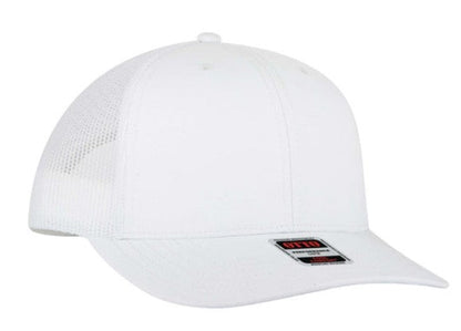 OTTO 6 Panel Mid Profile Polyester Pongee Front Mesh Back Trucker Hat 112-3
