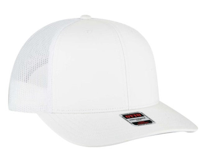 OTTO 6 Panel Mid Profile Polyester Pongee Front Mesh Back Trucker Hat 112-3