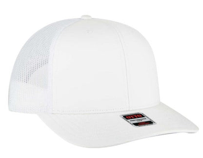 OTTO 6 Panel Mid Profile Polyester Pongee Front Mesh Back Trucker Hat 112-3