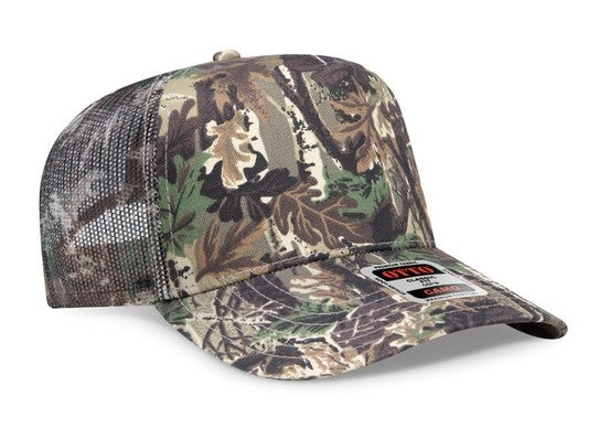 OTTO Cap Camouflage 5 Panel Mid Crown Mesh Back Trucker Hat 47-049