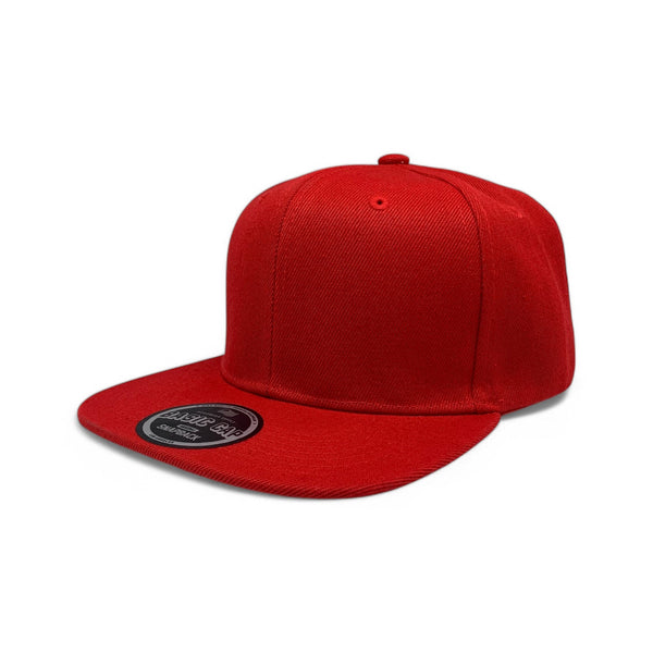 Basic Cap Plain Poly Snapback Hat 8002 - RED