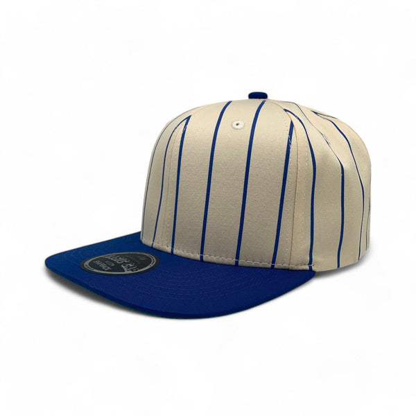 BASIC CAP Plain Flat PinStripe Hat 6051 Adjustable Snapback - ROYAL