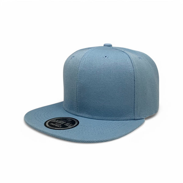 Basic Cap Plain Poly Snapback Hat 8002 - SKY