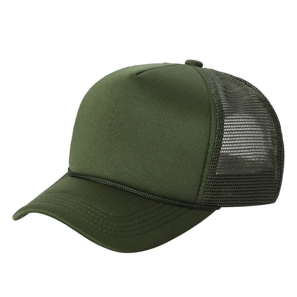 STM-Sponge Trucker Mesh Cap – Breathable Mesh Back Snapback Hat - OLIVE