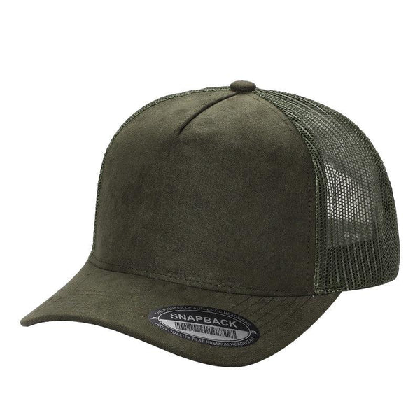 Premium Blank Hats  SUM - SUEDE MESH - OLIVE