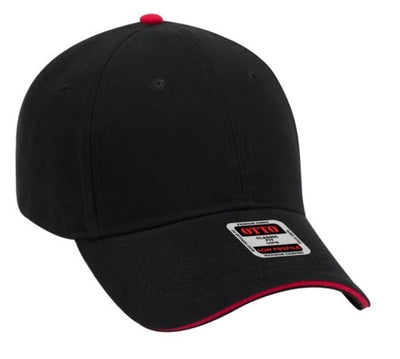 OTTO Cap 6 Panel Low Profile Baseball Cap Brushed Bull Denim Sandwich Visor 23-255