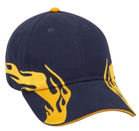 Otto Flame Pattern Brushed Cotton Twill Sandwich Visor Pro Style  58-755
