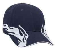 Otto Flame Pattern Brushed Cotton Twill Sandwich Visor Pro Style  58-755