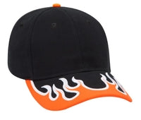 Otto Flame Pattern Brushed Cotton Twill Sandwich Visor Pro Style  58-755