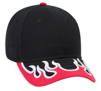 Otto Flame Pattern Brushed Cotton Twill Sandwich Visor Pro Style  58-755