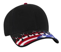 Otto Flame Pattern Brushed Cotton Twill Sandwich Visor Pro Style  58-755