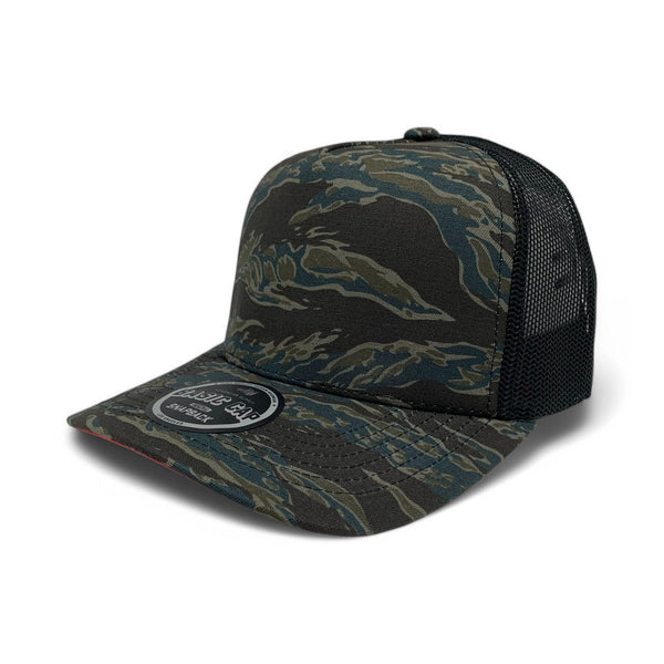 BASIC CAP Plain 5Panel Curve Camo Pattern Mesh 5015 - TIGER CAMO