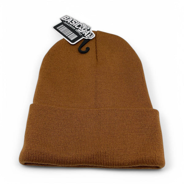 BASIC CAP Plain Long Cuffed Beanie PLB - WHEAT