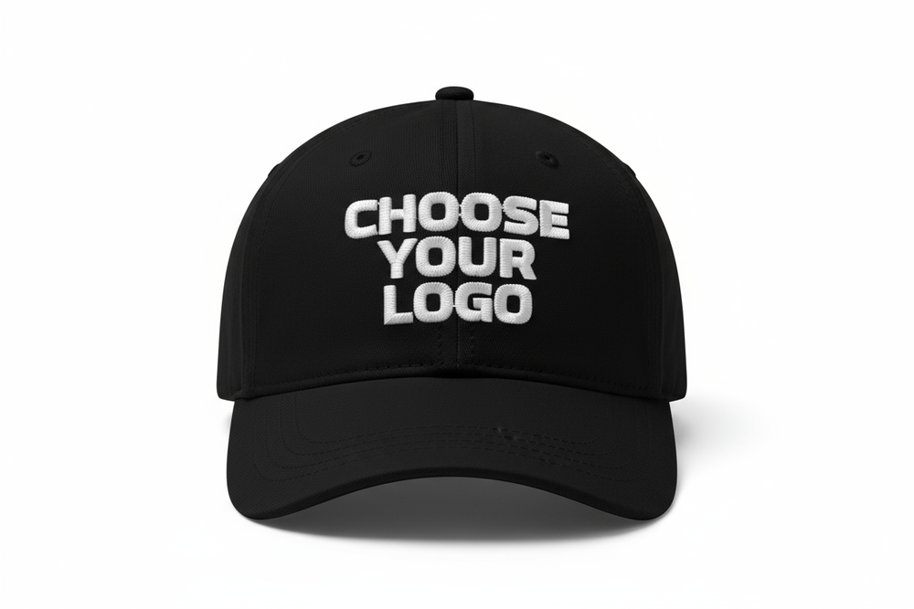  write the name like choose your logo on the hat